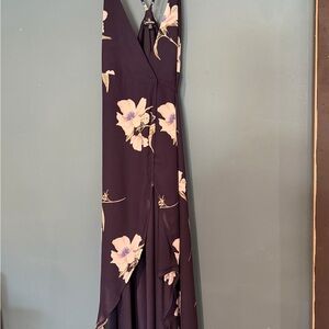 in love forever plum lace-up high-low maxi dress Lulus In Love Forever Plum Lace-Up High-Low Maxi Dress Wedding Prom Ruffle Large